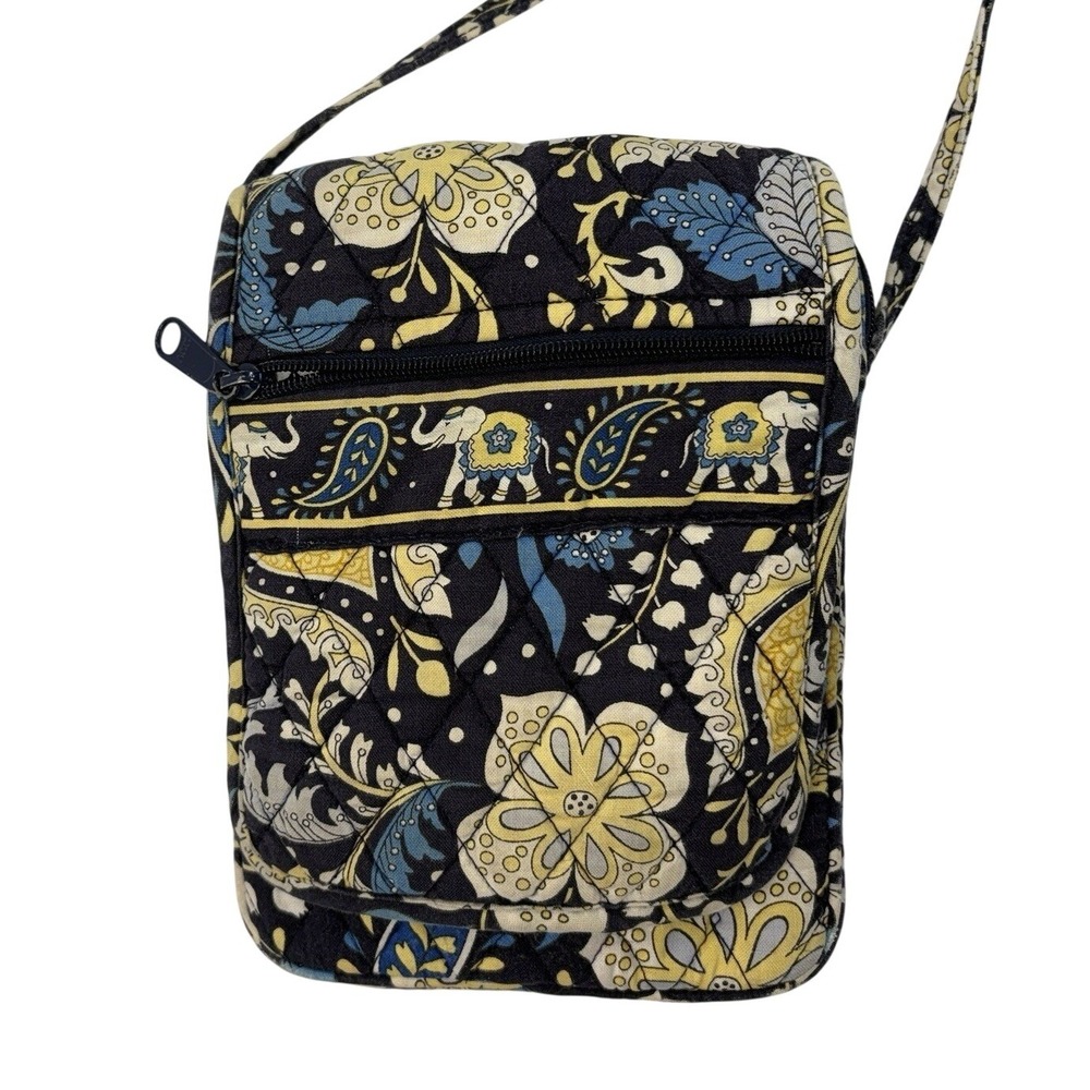 Vera Bradley Ellie Blue Crossbody Bag Retired Quilted Cotton‎ Elephant Print
